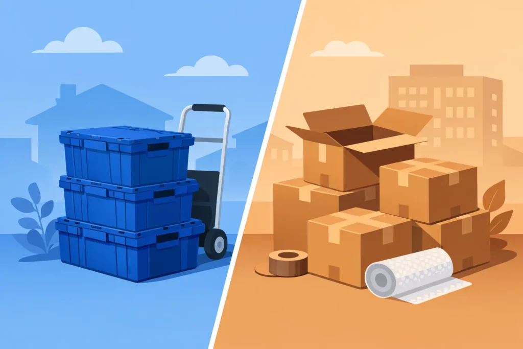 Plastic Crates Versus Cardboard Boxes for Moving